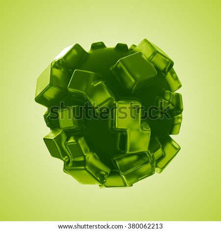 3d render of geometric object. Isolated Futuristic object. Geometric abstraction