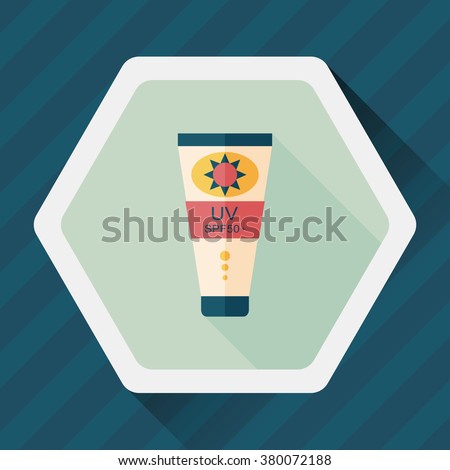 Sunscreen flat icon with long shadow,eps10