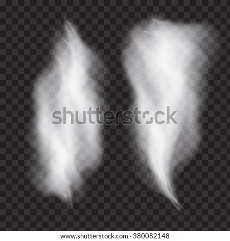 Realistic white cigarette vector smoke. Transparent vector smokes set for black backgrounds. Beautiful white soft vector eps10 smoke. Clouds set on transparent background. Smooth cloudy smokes concept