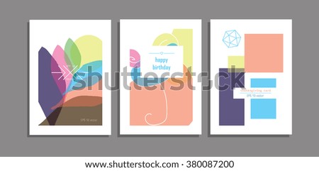Set of universal cards. Wedding, anniversary, birthday, Valentine's day, party. Design for banner, poster, card, invitation, placard, brochure, flyer. Vector. Isolated.