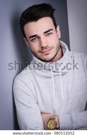 studio portrait of a handsome young man 