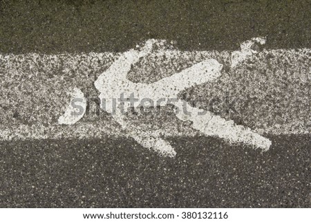 Background asphalt road sign pedestrian pavement man