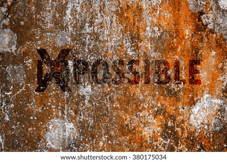 impossible text on old wall