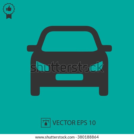 Car vector icon EPS 10. Isolated simple front car illustration.