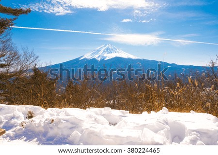 Fuji mountain in winter season