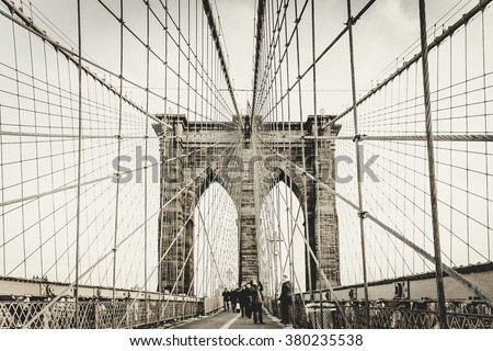 Brooklyn bridge at New York City, Famous landmark in America.