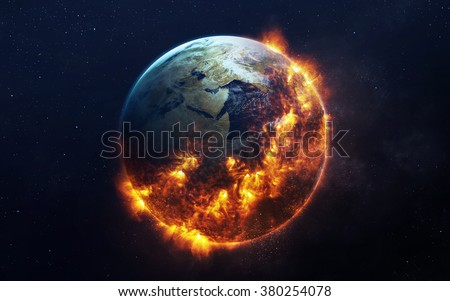 Global catasrtophe concept illustration. This image elements furnished by NASA Royalty-Free Stock Photo #380254078
