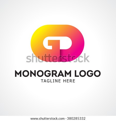 GD monogram typography. label for your logo badge or crest