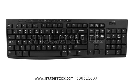 Wireless computer keyboard isolated on white background with clipping path