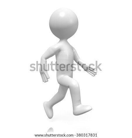3D running cartoon character - great for topics like sport, achievement, competition, effort etc.