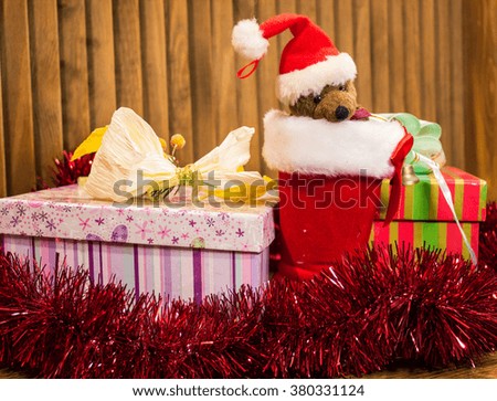 Christmas toys, Christmas decorations, Christmas boxChristmas teddy bear