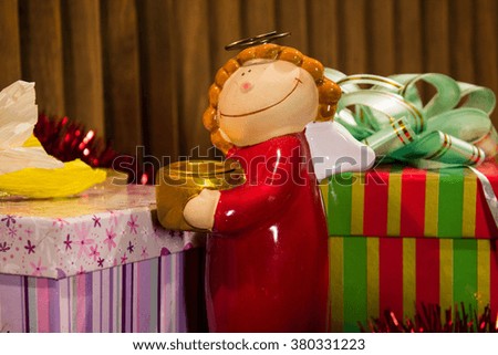 Christmas toys, Christmas decorations,  Christmas box, Christmas angel 