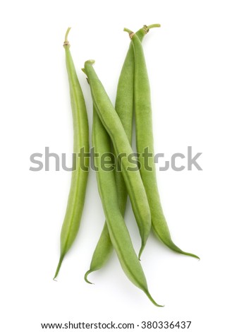 Green beans handful isolated on white background cutout Royalty-Free Stock Photo #380336437