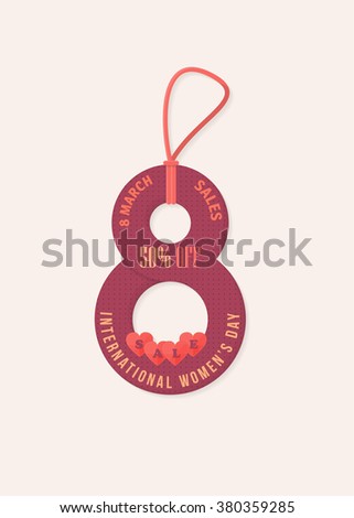 Womens Day Price Concept Tag Objects, Banner, Label Vector Design