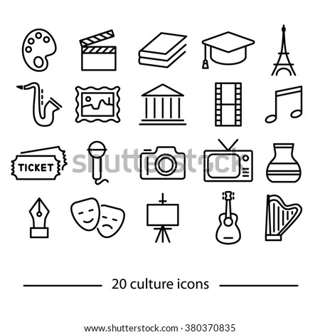culture icons collections Royalty-Free Stock Photo #380370835