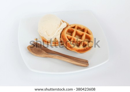 Belgian waffles with ice-cream