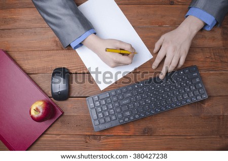 person at the computer