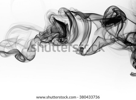 black smoke abstract on white background