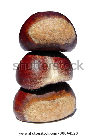 Chestnuts isolated on white