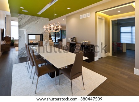 Dining room in new luxury house