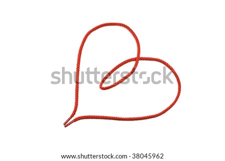 Red shoelace of heart