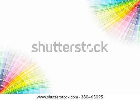color paper chart on white background