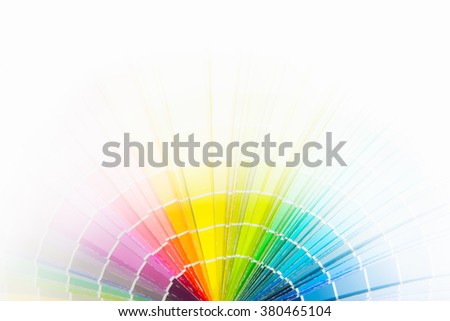 color paper chart on white background