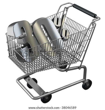 Shopping cart with 30% discount in silver