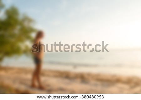 Gili Islands Indonesia Travel theme blur background