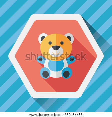 teddy bear flat icon with long shadow,eps 10