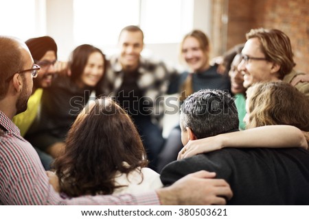 Team Huddle Harmony Togetherness Happiness Concept Royalty-Free Stock Photo #380503621