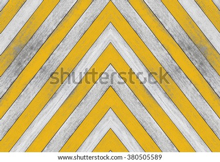Acute angle, old white and yellow wood texture Royalty-Free Stock Photo #380505589