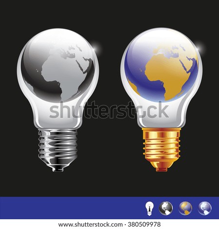 Concept of caring for the world ,with globe and light bulb vector illustration
