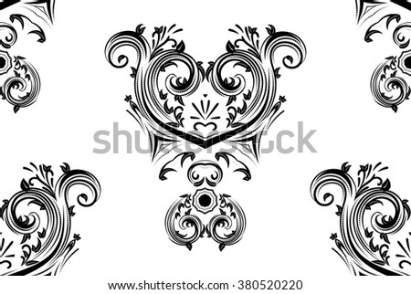 Retro style decorative seamless pattern in black and white.