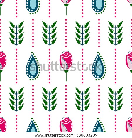 Seamless floral vector pattern. Symmetrical colorful ornamental background with flowers. Decorative repeating ornament, Series of Floral and Decorative Seamless Pattern.