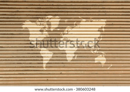 Metal rust wall texture surface natural color use for background with world map