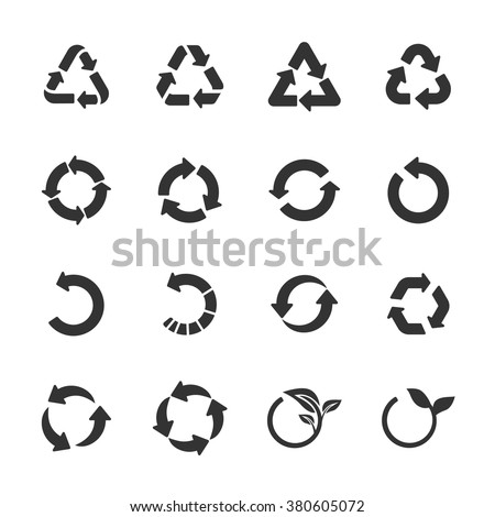recycle icon set, vector eps10. Royalty-Free Stock Photo #380605072