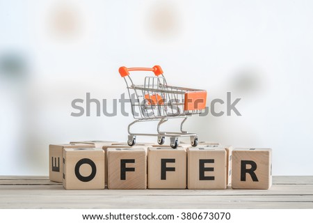 Special offer with an orange shopping cart