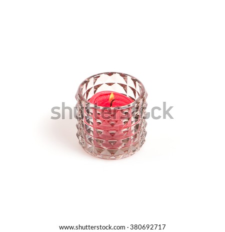 Red candle with flame