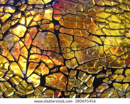 Stained-glass window. Unusual background