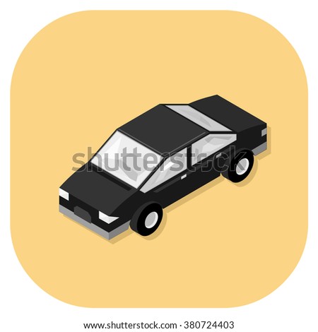 Vector illustration of an isometric Car icon. 
Isometric personal road transportation. 
Auto mobile Personal transport Web Icon.