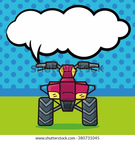 Motocross doodle, speech bubble