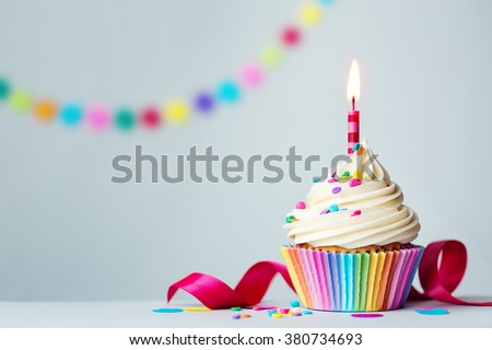 Birthday cupcake Royalty-Free Stock Photo #380734693