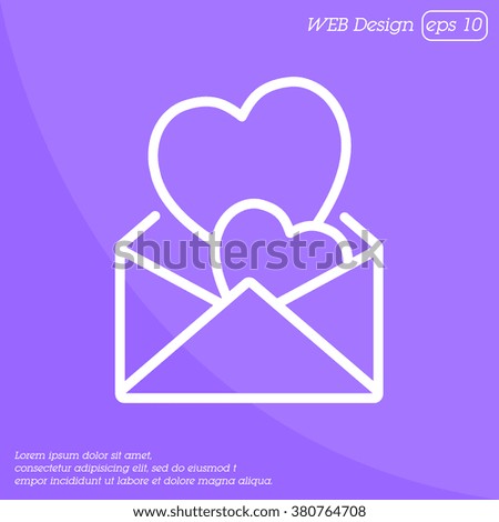 Web line icon. Love Letter.
