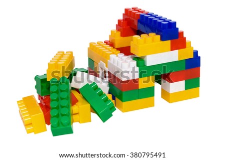 house from multi-colored constructor. children's toys. building and design
