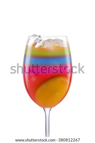 Tropical cocktail isolated on a white background.