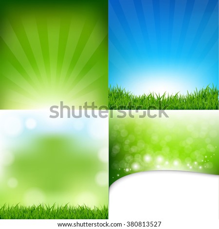 Nature Posters Set With Bokeh 