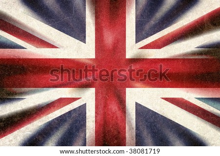 British Union Jack flag in a grunge style Royalty-Free Stock Photo #38081719