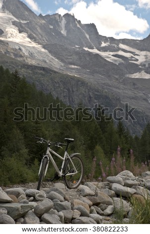 bike on stony ground