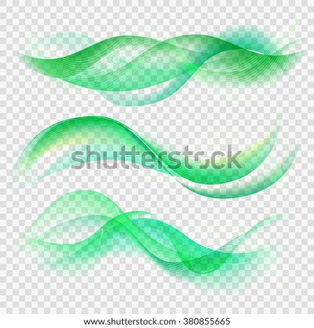Green waves background with bokeh. Vector illustration